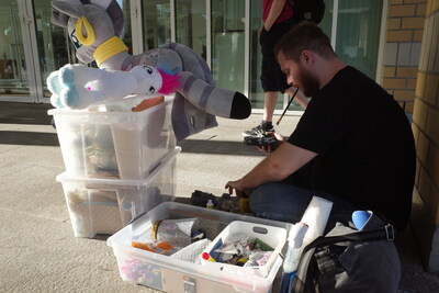 This is the guy decorating the jars with pony figurines and landscapes. Doing another one while waiting for the doors on Saturday morning. Why didn't I write down his name?