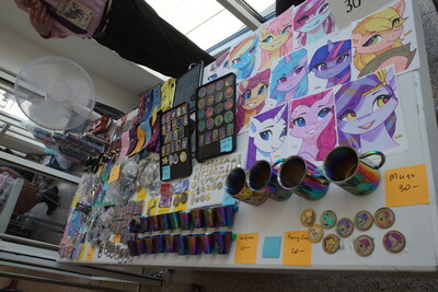 Nice colorful metal with pony pictures from My Little Ties. (The next two pictures, too.)
