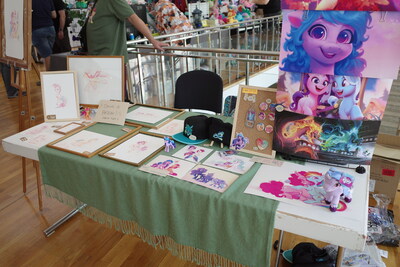 Celia Kasper's table. She wasn't there when I came by.